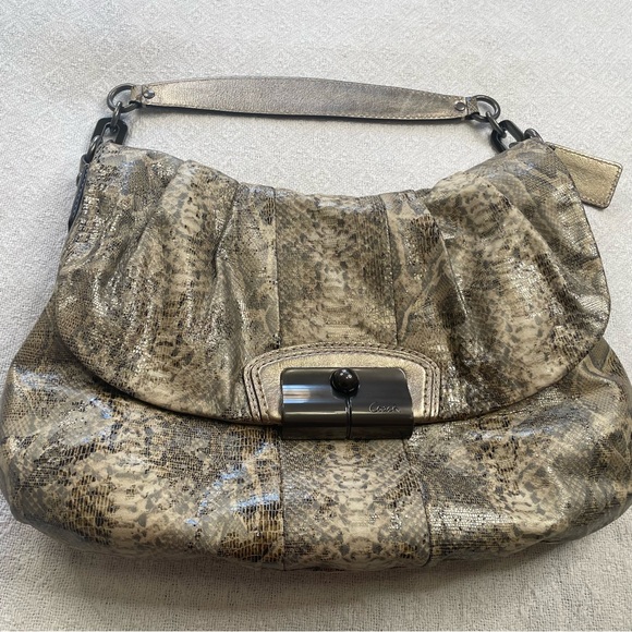 Coach Kristin Python Embossed Shoulder Bag - Picture 12 of 14